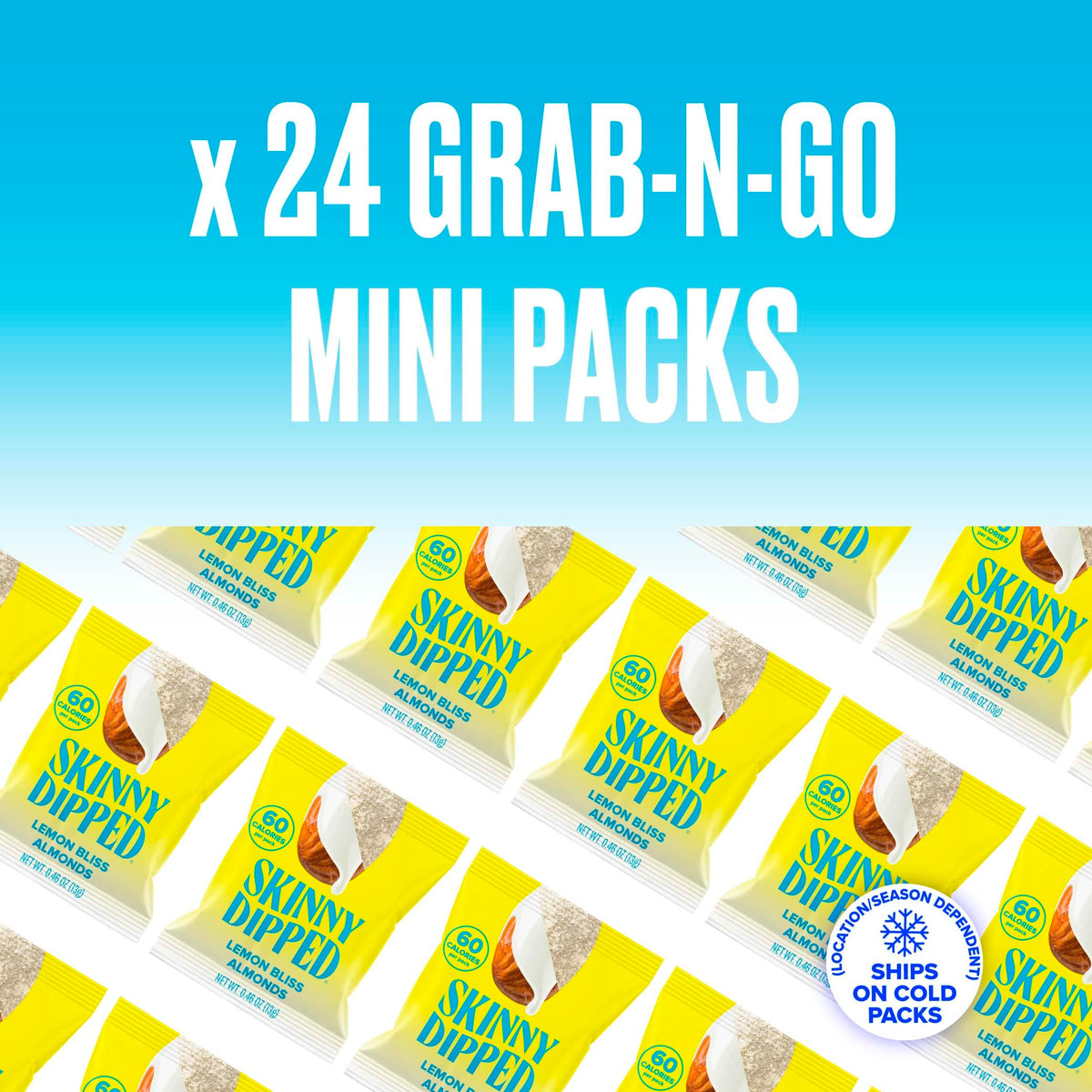 SkinnyDipped Lemon Bliss Almonds | 24 Mini Packs, Low Sugar & Gluten Free