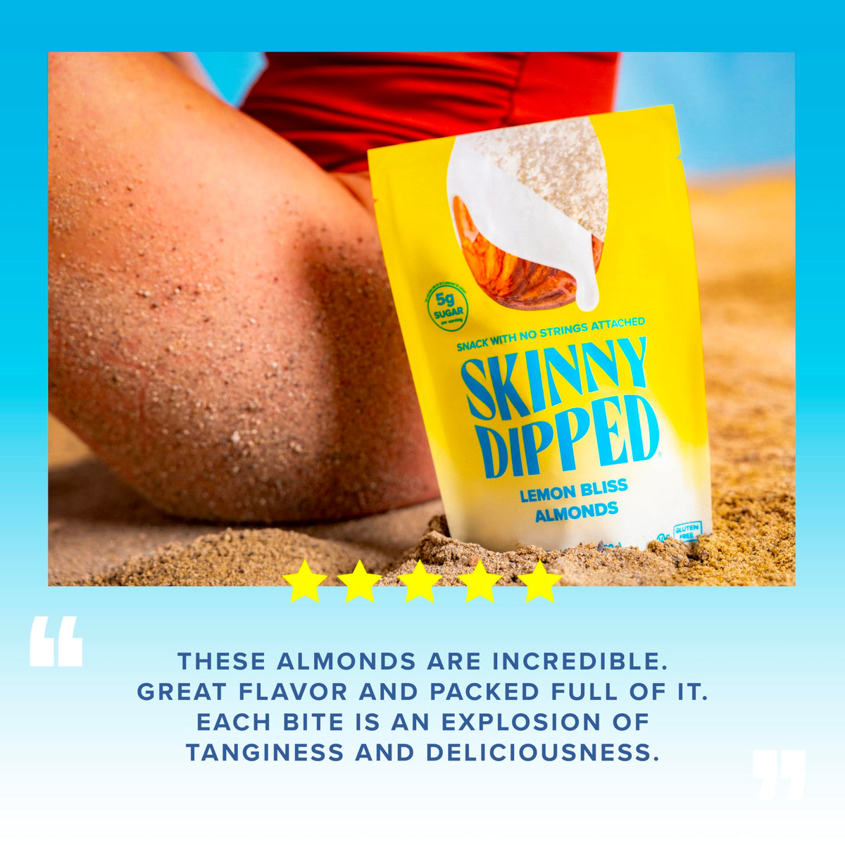 SkinnyDipped Lemon Bliss Almonds | 24 Mini Packs, Low Sugar & Gluten Free