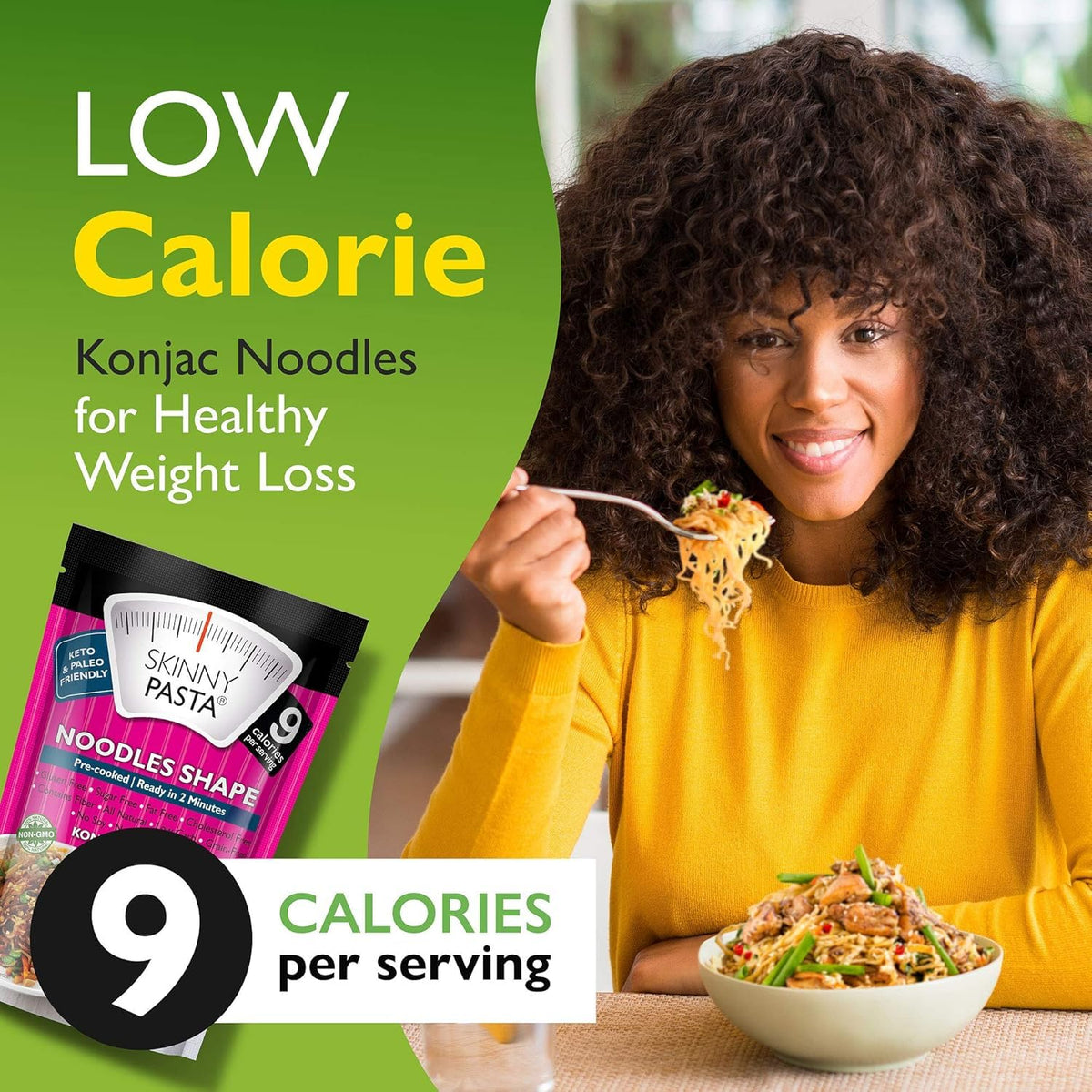 Skinny Pasta Angel Hair Konjac Noodles – Low-Carb, Gluten-Free, Keto-Friendly (6 Pack)
