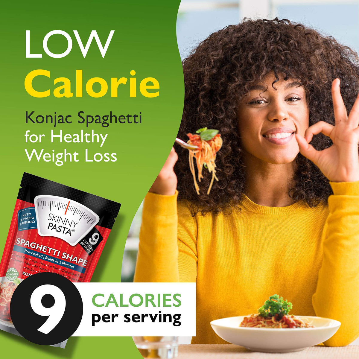 Skinny Pasta Spaghetti — Konjac Noodles, Low Carb & Gluten Free (6 Pack)