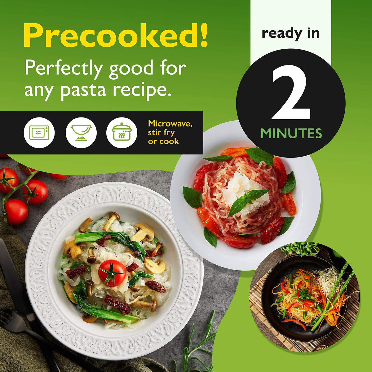 Skinny Pasta Variety Pack – Konjac Noodles, Low Carb & Gluten Free (6 Pack)