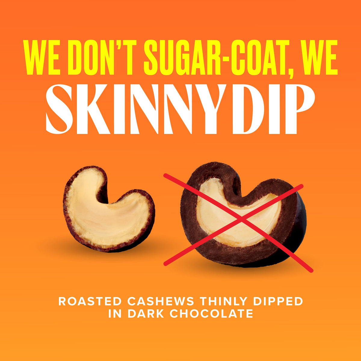 SkinnyDipped Salted Caramel Cashews — Gluten Free, Kosher Plant Protein Snack, 3.5oz Bags, Pack of 5