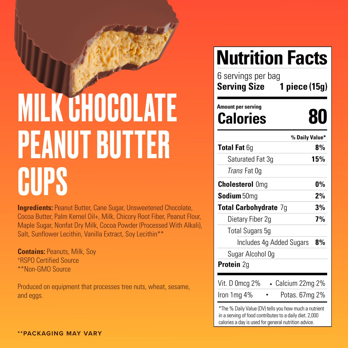 SkinnyDipped Milk Chocolate Peanut Butter Cups – 4g Sugar, Low Carb, Gluten Free, 24 Cups