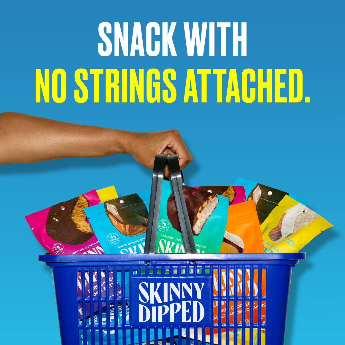 SkinnyDipped Dark Chocolate Cocoa Almonds – Low Sugar, Gluten Free Snack (15 Pack) | SKINNYDIPPED