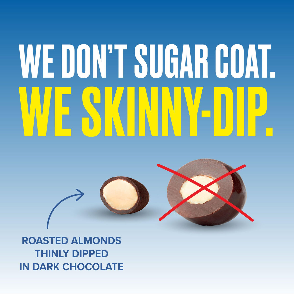 SkinnyDipped Dark Chocolate Peppermint Almonds – Gluten Free Plant Protein Snack (5 x 3.5 oz)