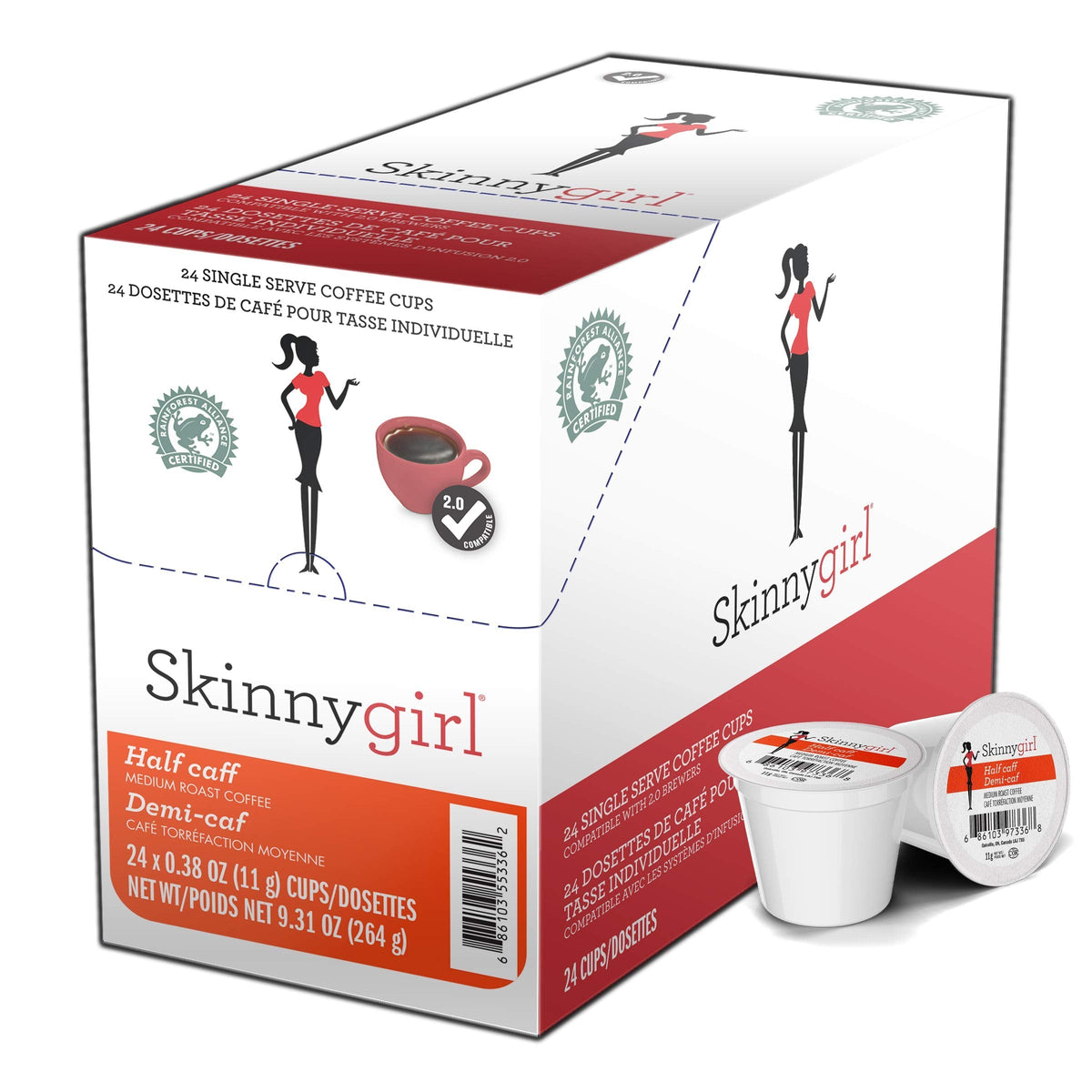 Skinnygirl Half Caff Coffee Pods for Keurig K-Cups – 24 Count