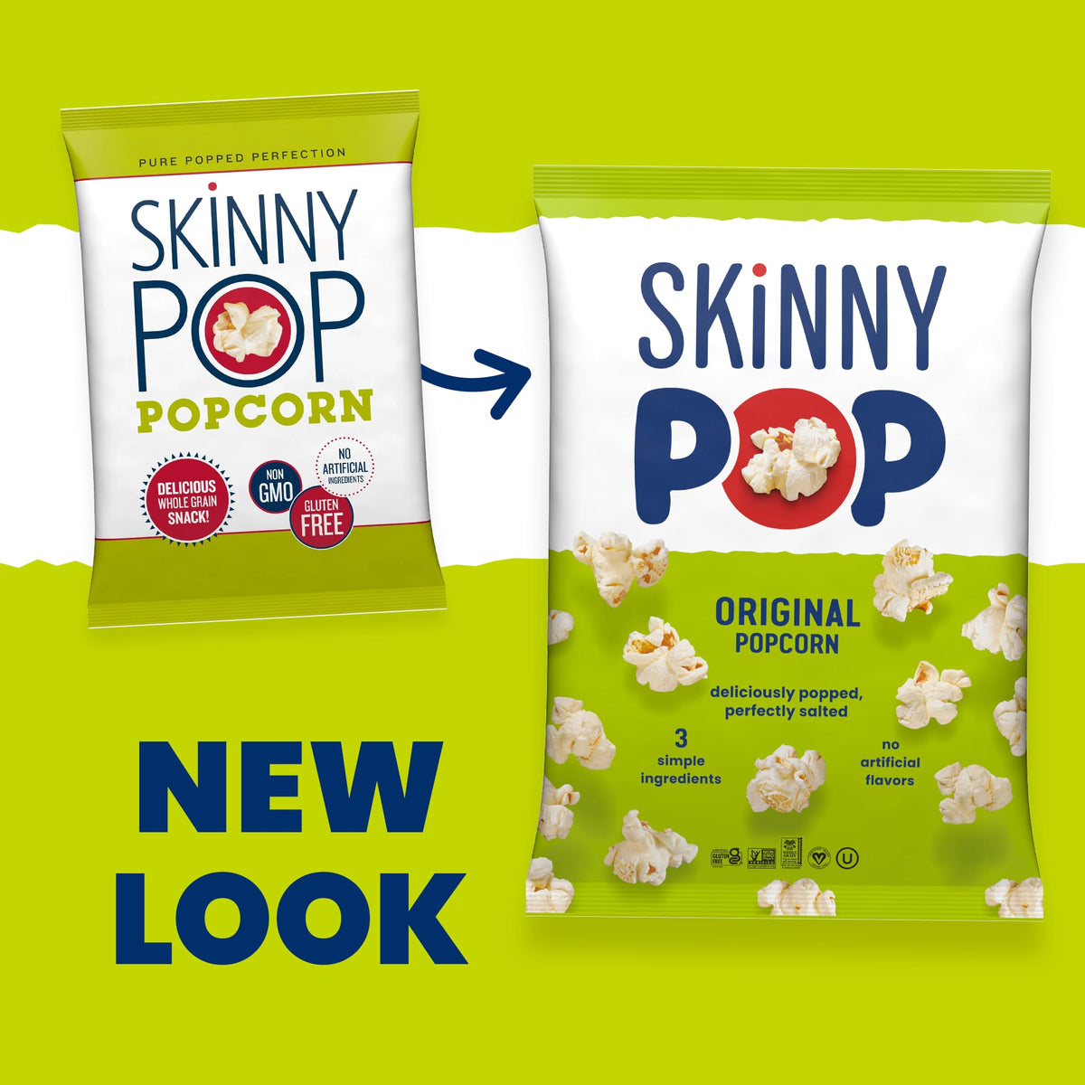 SkinnyPop Original Popcorn — Whole Grain, Dairy-Free, 12-Pack 4.4oz