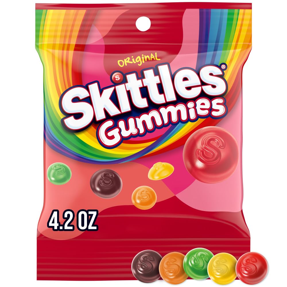 SKITTLES Gummies Original Fruity Gummy Candy — 12 Pack, 4.2 oz Bags
