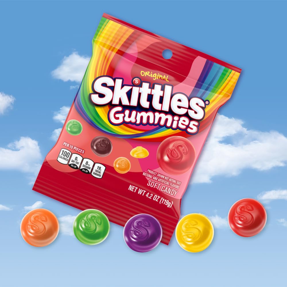 SKITTLES Gummies Original Fruity Gummy Candy — 12 Pack, 4.2 oz Bags