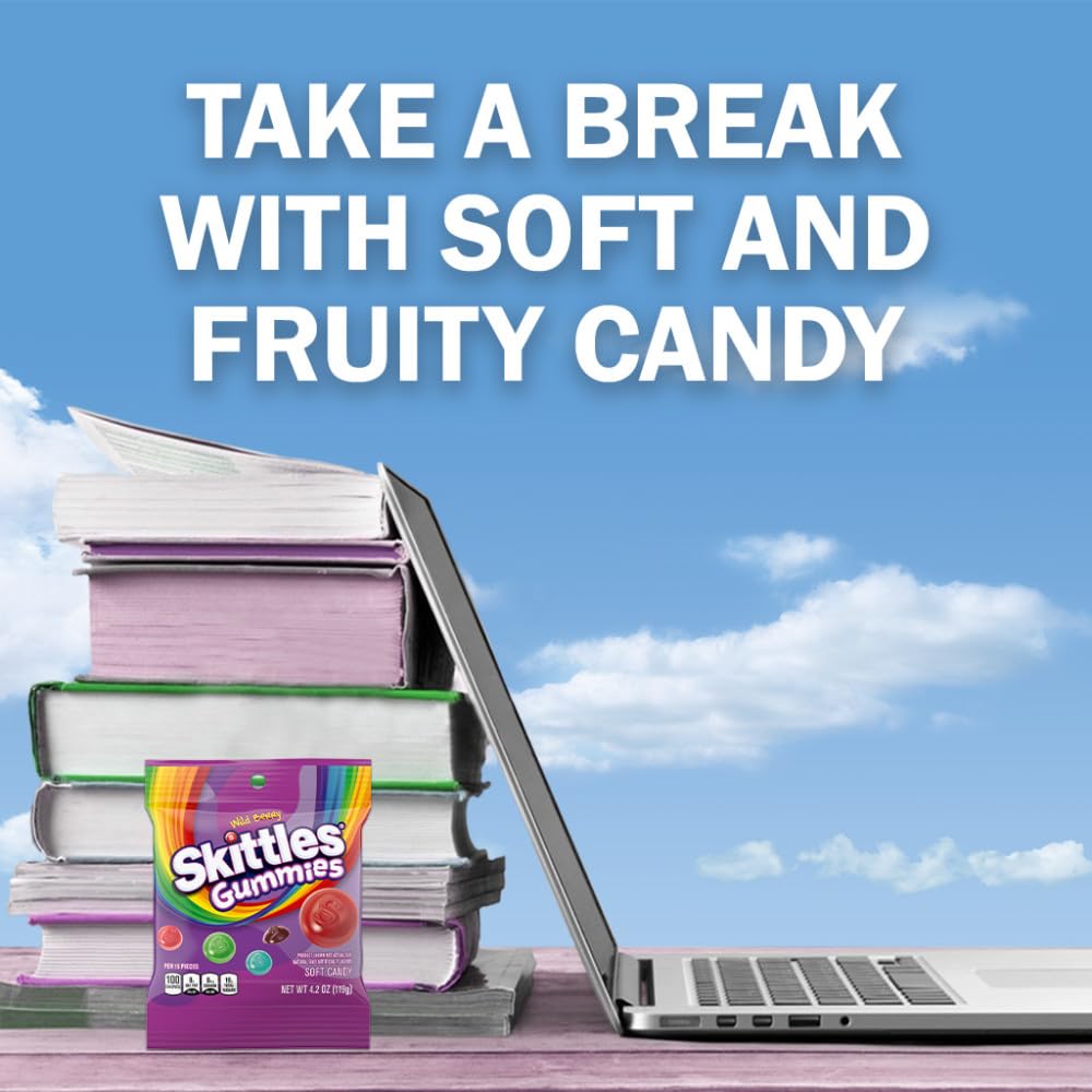 SKITTLES Gummies Wild Berry – 4.2 oz Bags (Pack of 12)