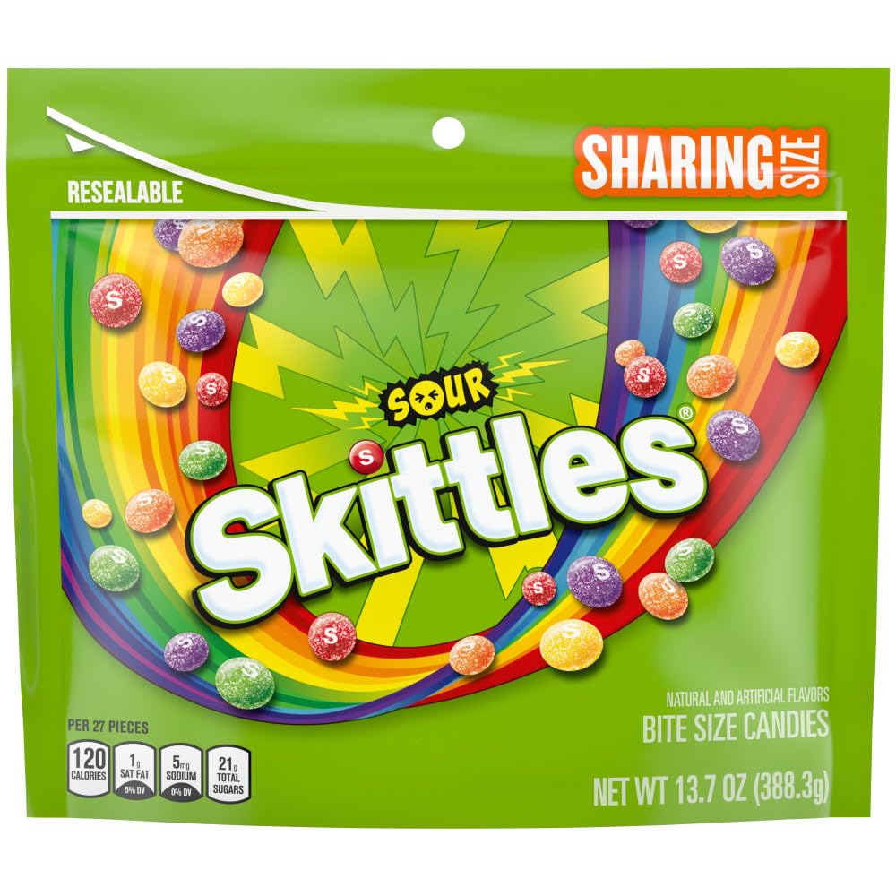 SKITTLES Sour Chewy Candy – Bulk 6-Pack Sharing Size, 13.7 oz Each | Five Tangy Flavors