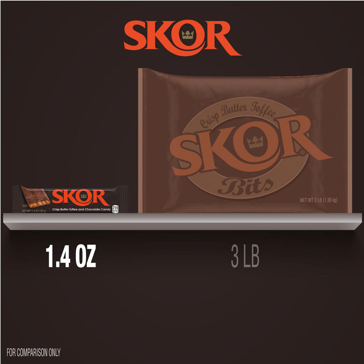 SKOR Crisp Butter Toffee and Chocolate Candy Bars – 18 Count, 1.4 oz Each