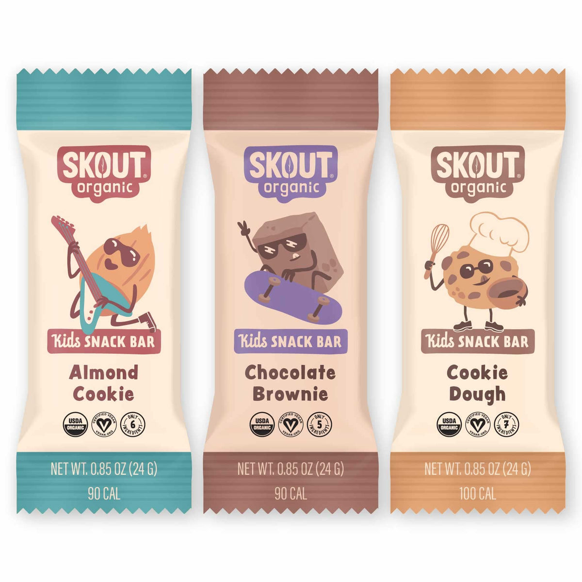 Skout Organic Dessert Inspired Kids Snack Bars Variety Pack (18 Pack) | Vegan & Gluten Free