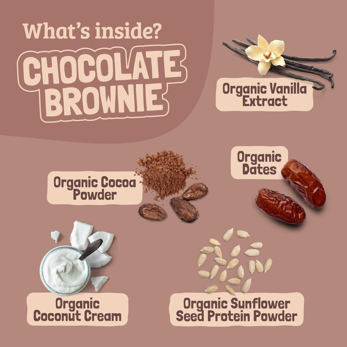 Skout Organic Chocolate Brownie Kids Snack Bars (18 Pack) | No Refined Sugar, Vegan & Gluten-Free