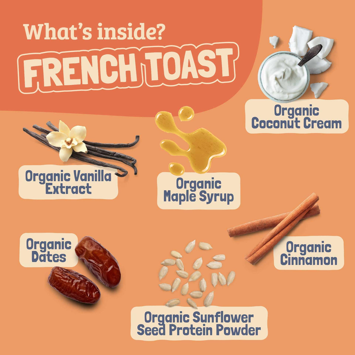 Skout Organic French Toast Kids Snack Bars (18 Pack) – Plant-Based, Gluten & Allergen Free