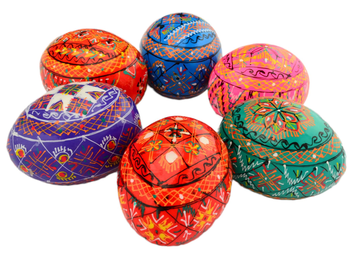 SKRRYNYA Ukrainian Pysanky — Set of 6 Painted Wooden Easter Eggs