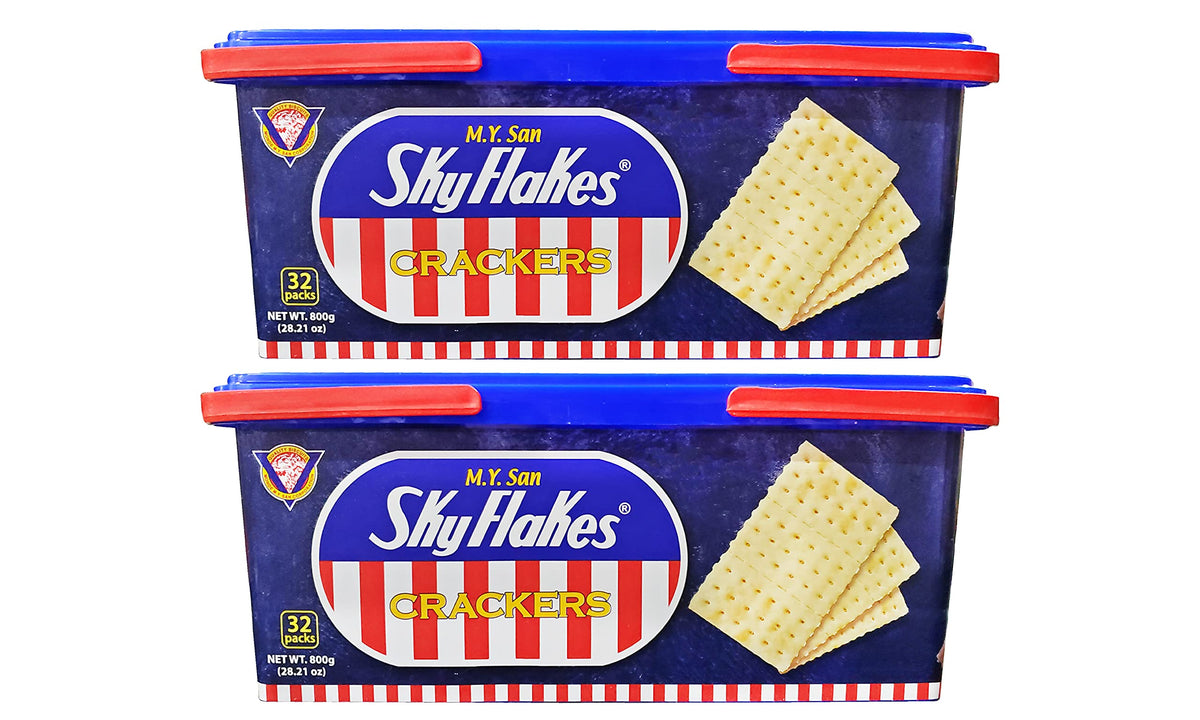 SkyFlakes Filipino Crackers – 32 Packs (800g) Set of 2 | M.Y. San SkyFlakes