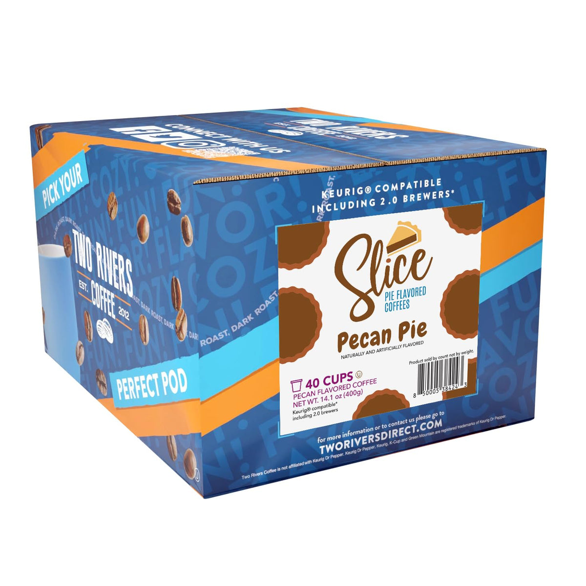 Slice Coffee Pecan Pie Flavored Pods — 40 Count, K-Cup Compatible