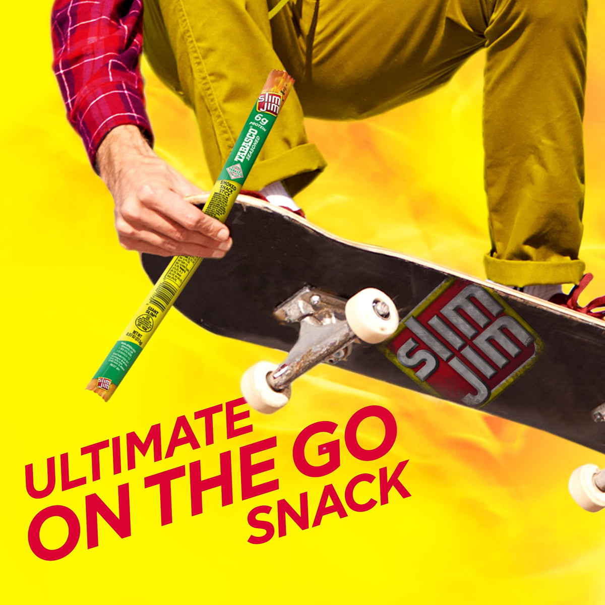 Slim Jim Giant Tabasco Smoked Meat Sticks – 24 Count, 6 g Protein per Stick