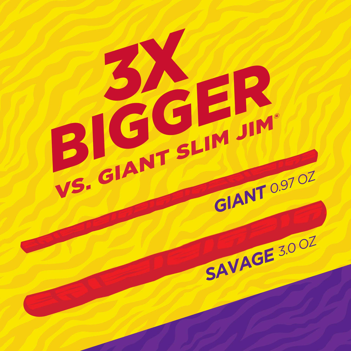 Slim Jim Savage Smoked Meat Sticks Original Flavor – 3 oz, 12 Count