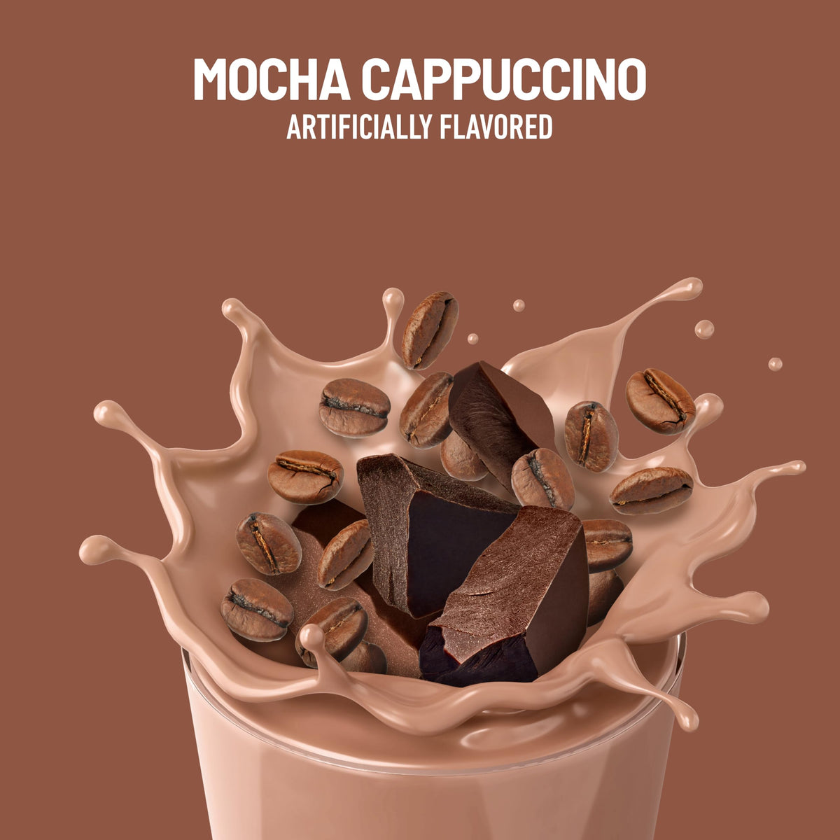 SlimFast High Protein Coffee House Smoothie Mix – Mocha Cappuccino, 21 Servings | 20g Protein, 100 mg Caffeine