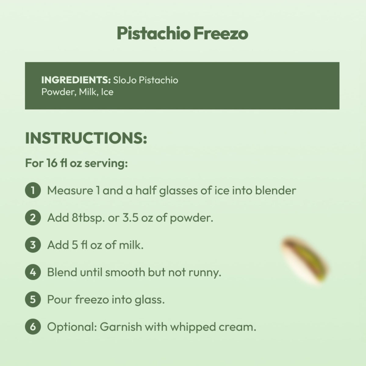 SLO-JO Pistachio White Chocolate Powder | Premium Drink Mix for Hot & Cold Beverages, 2 Lbs