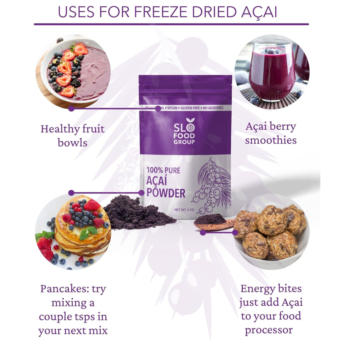 Slofoodgroup Freeze Dried Açaí Powder – Pure Brazilian Acai Powder, 1 lb