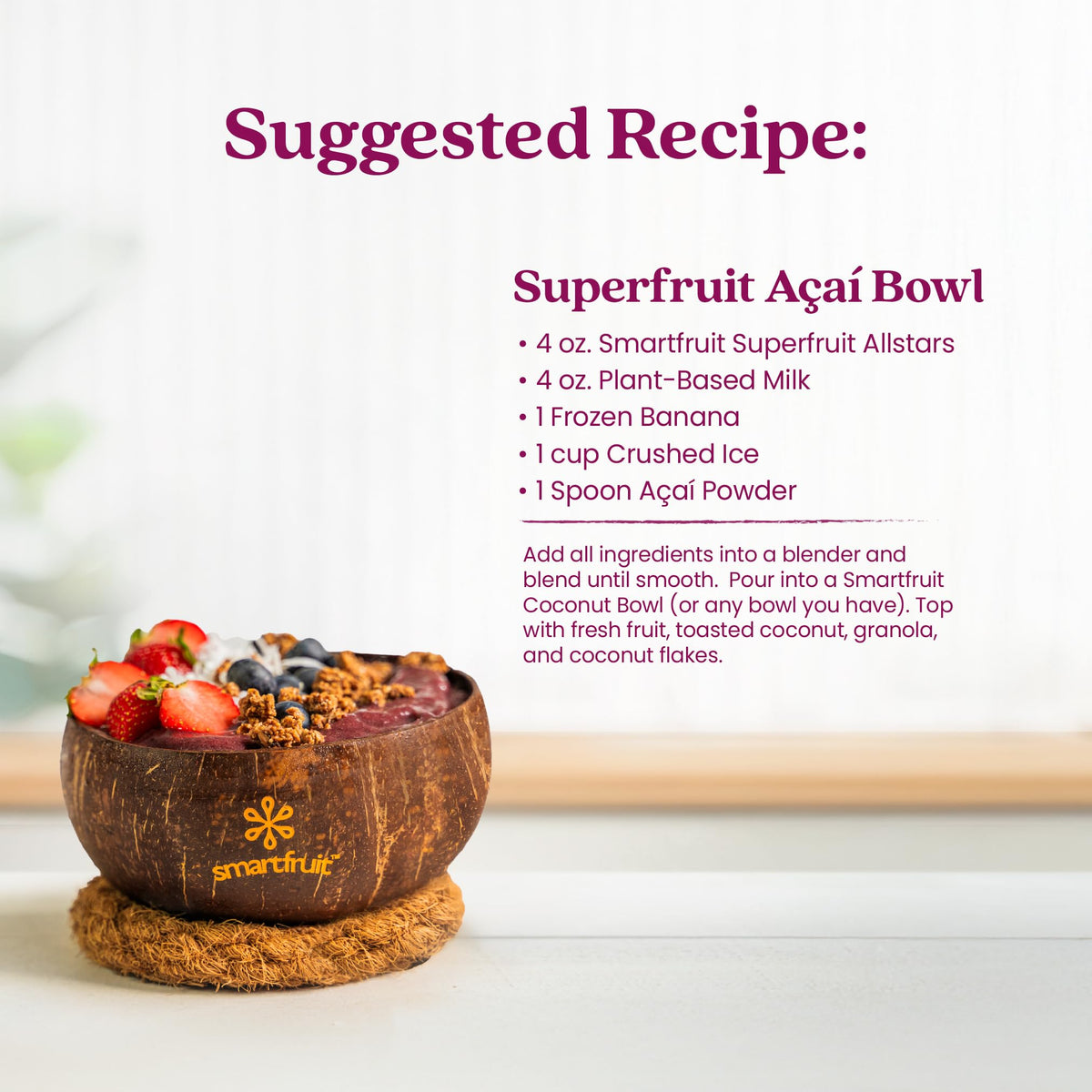 Smartfruit Superfruit All-Stars + Energy – 100% Real Fruit Purée, 48oz
