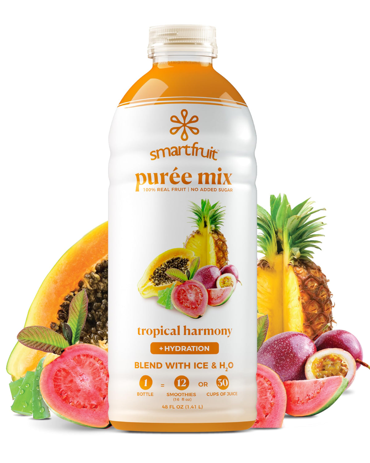 Smartfruit Tropical Harmony + Aloe – 100% Real Fruit Purée (48oz) – High in Vitamins A & C