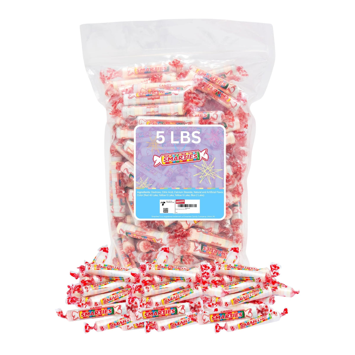 Smarties Bulk Rolls Original Flavor – Gluten-Free, Vegan, Peanut-Free (5 lb)