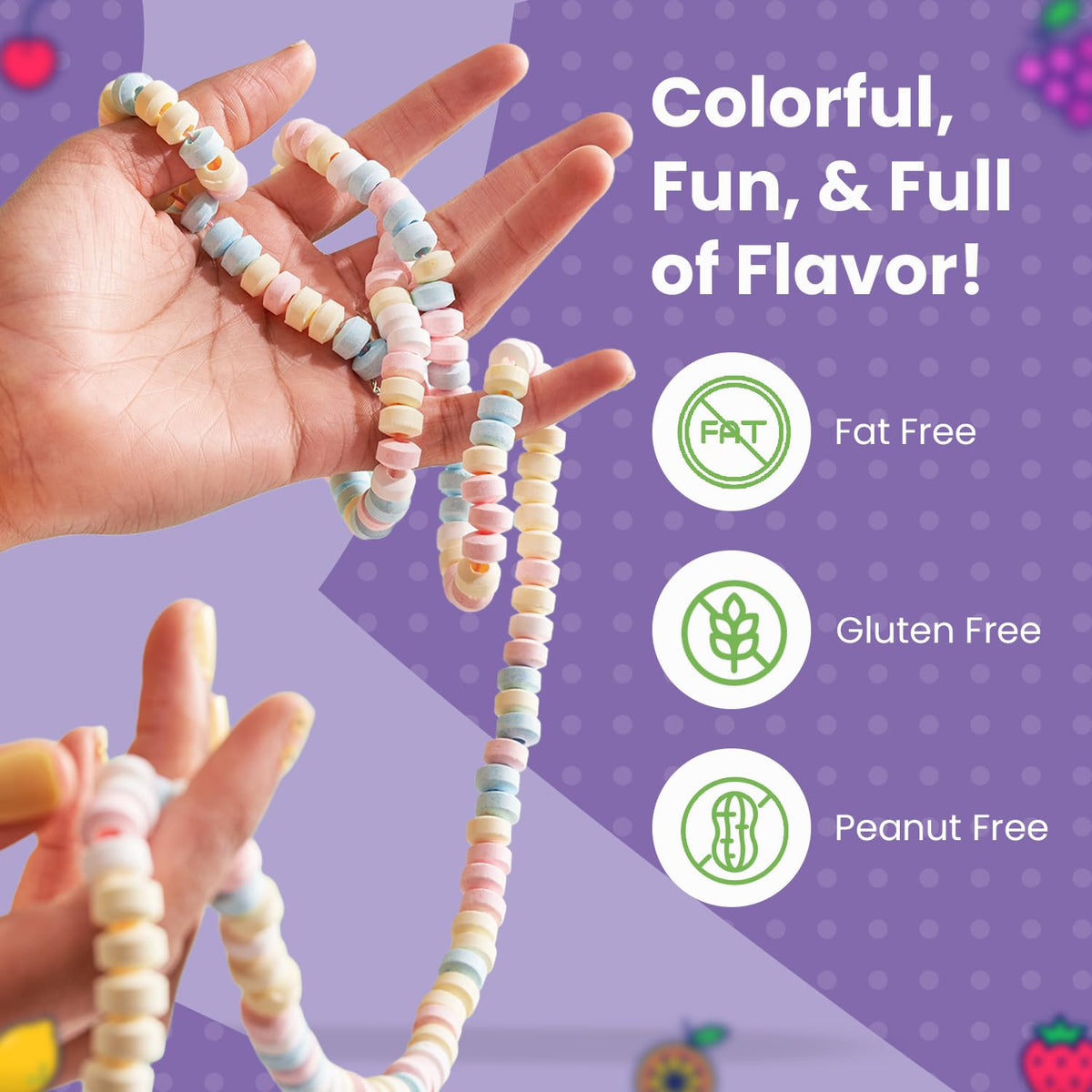 Smarties Candy Necklace – Gluten Free & Vegan Fruit Flavored Hard Candy, 5 lb Bulk (100 Count)