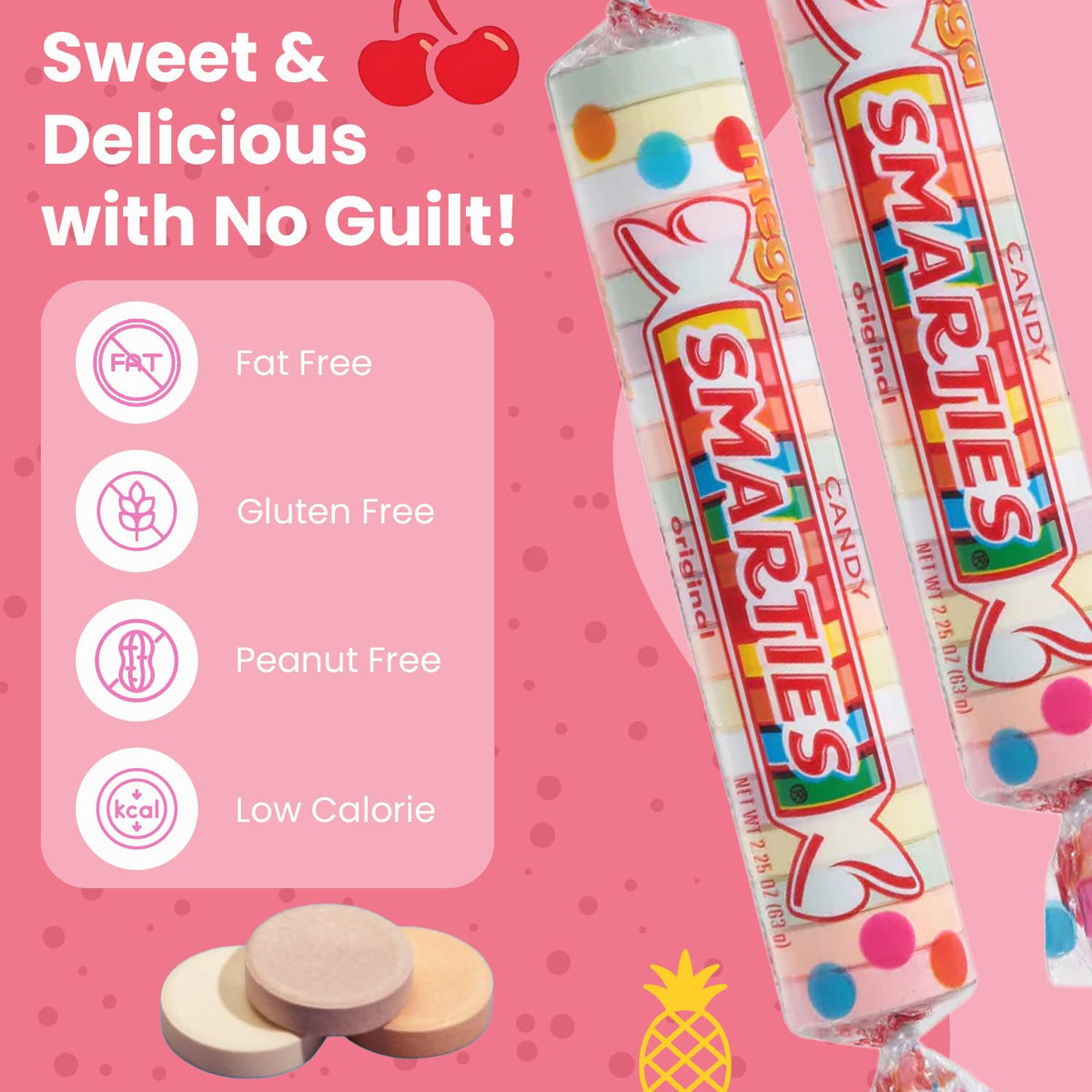 Smarties Candy Mega Rolls – Gluten-Free, Vegan, Peanut-Free | 54oz Bulk Box
