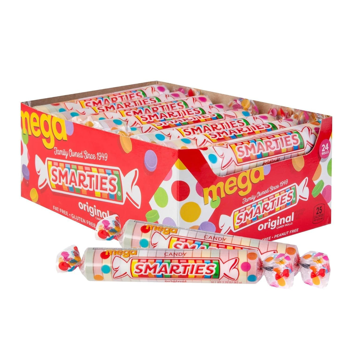 Smarties Candy Mega Rolls – Gluten-Free, Vegan, Peanut-Free | 54oz Bulk Box