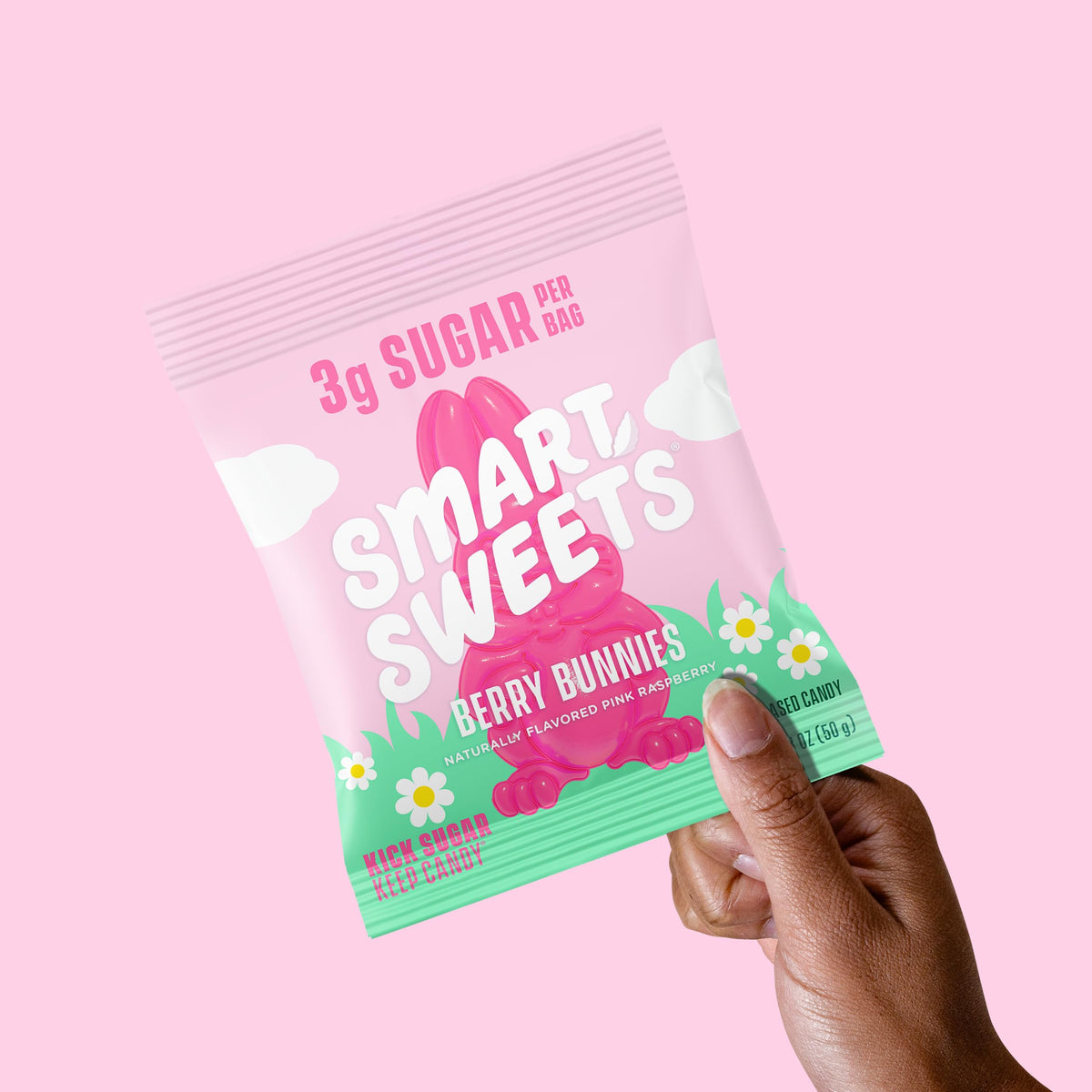 SmartSweets Berry Bunnies Easter Candy Low Sugar Plant-Based Gummies 14 Pack