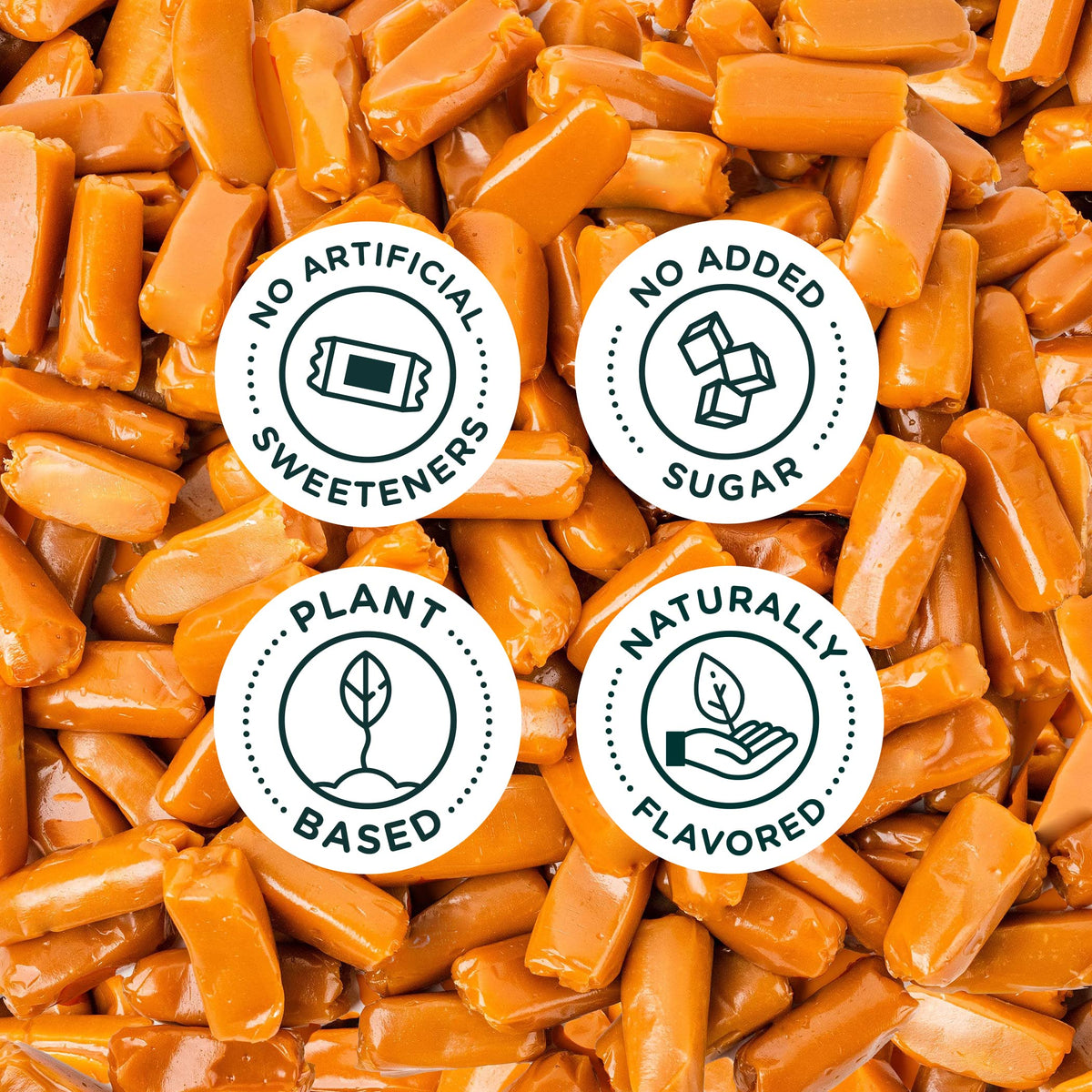SmartSweets Caramel Candies – 12-Pack, Creamy Low Sugar Treat (1g Sugar, 140 Cal) Plant-Based & Gluten Free