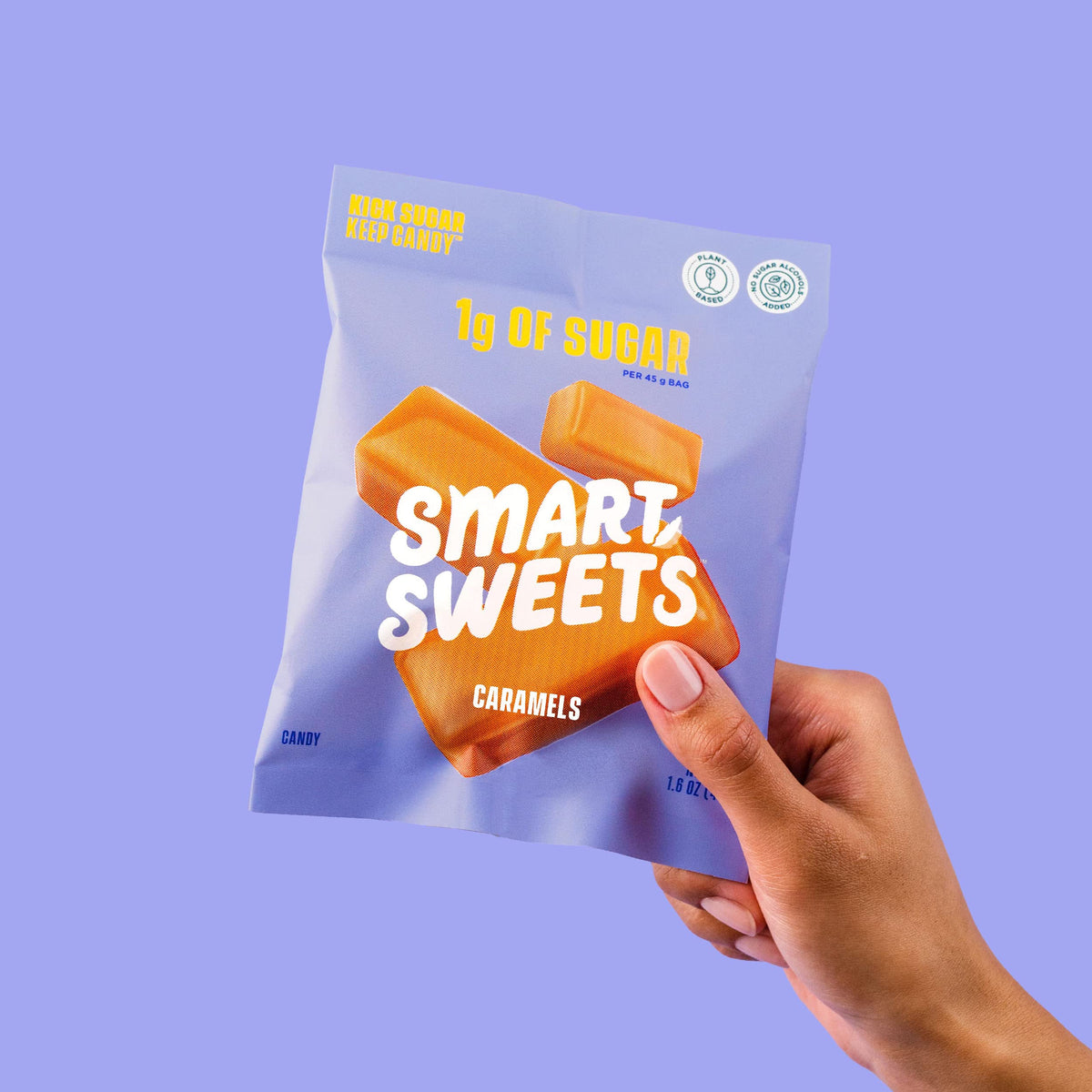 SmartSweets Caramel Candies – 12-Pack, Creamy Low Sugar Treat (1g Sugar, 140 Cal) Plant-Based & Gluten Free