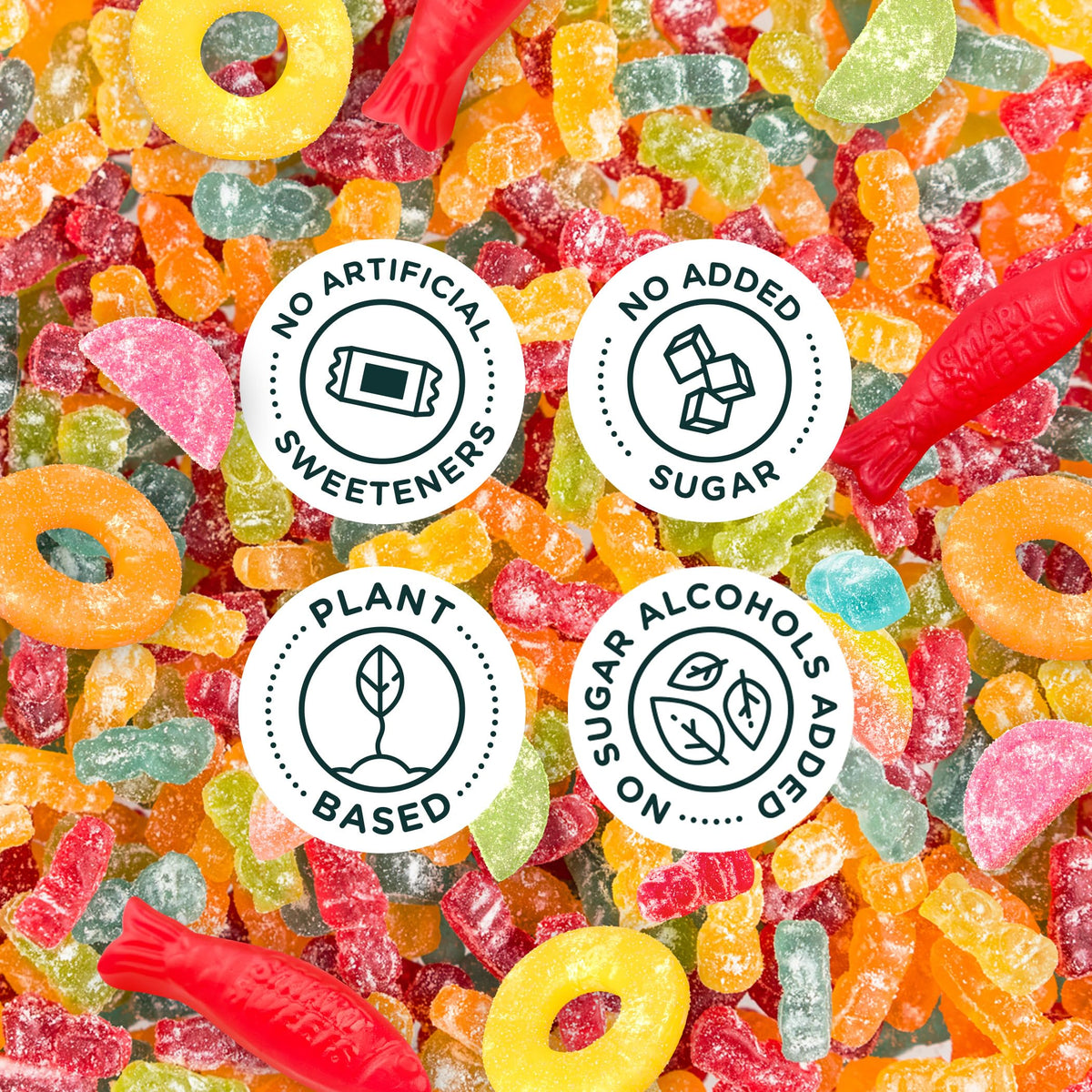 SmartSweets Variety Pack – Gluten Free Gummies, Plant Based Chewy Candies, 8 Pack