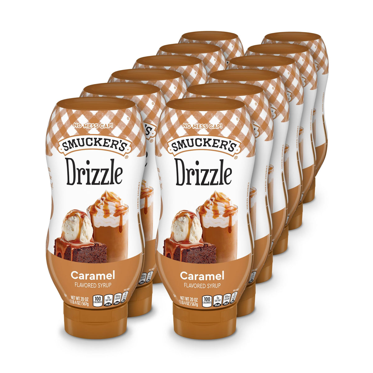 Smucker’s Drizzle Caramel Flavored Syrup – 12 Pack, 20 oz Squeeze Bottles