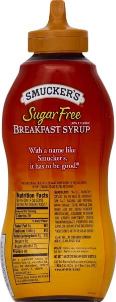Smucker's Sugar Free Breakfast Syrup – Low Calorie 6-Pack, 14.5 oz Bottles