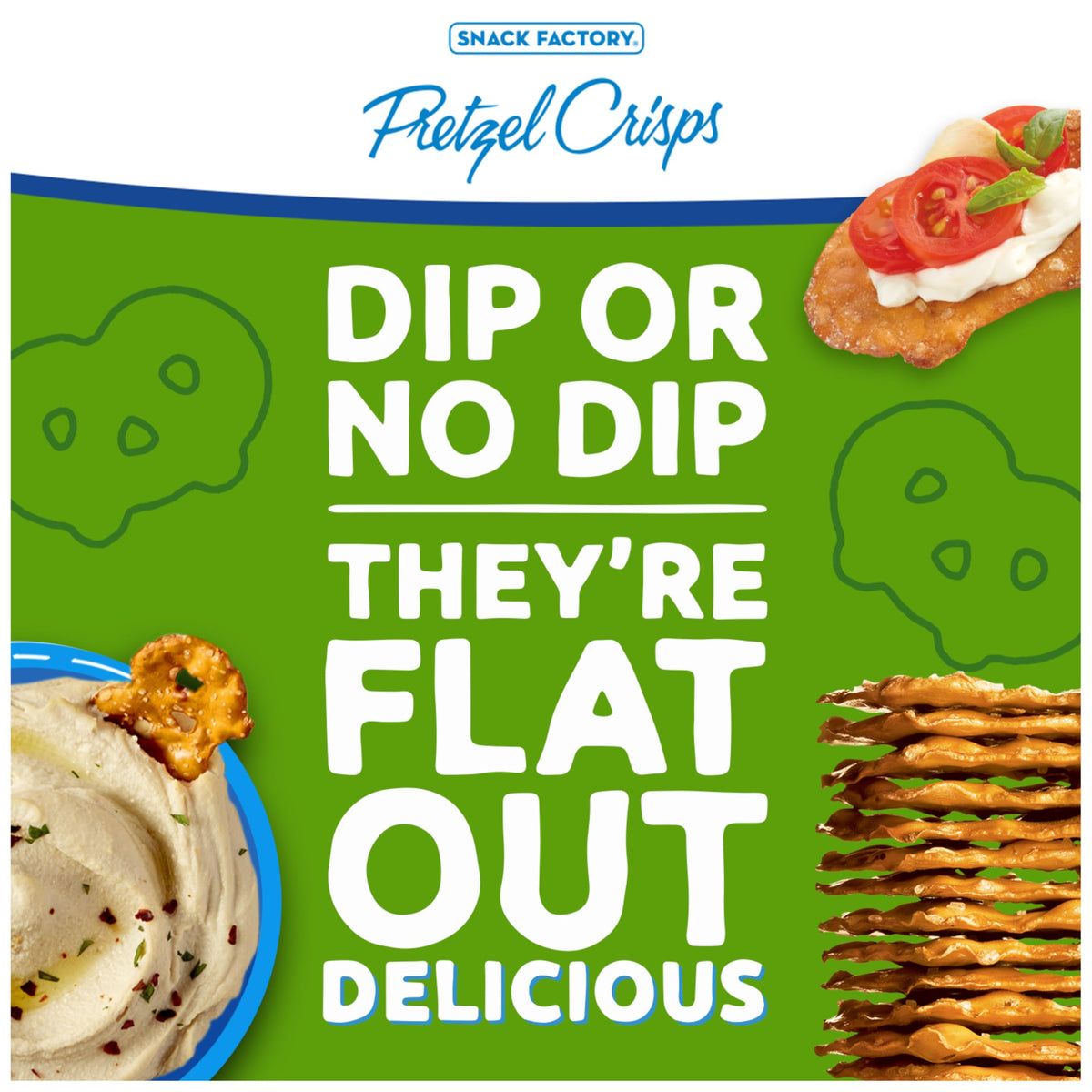 Snack Factory Garlic Parmesan Pretzel Crisps – On-The-Go 3 Oz Bags (Pack of 8)