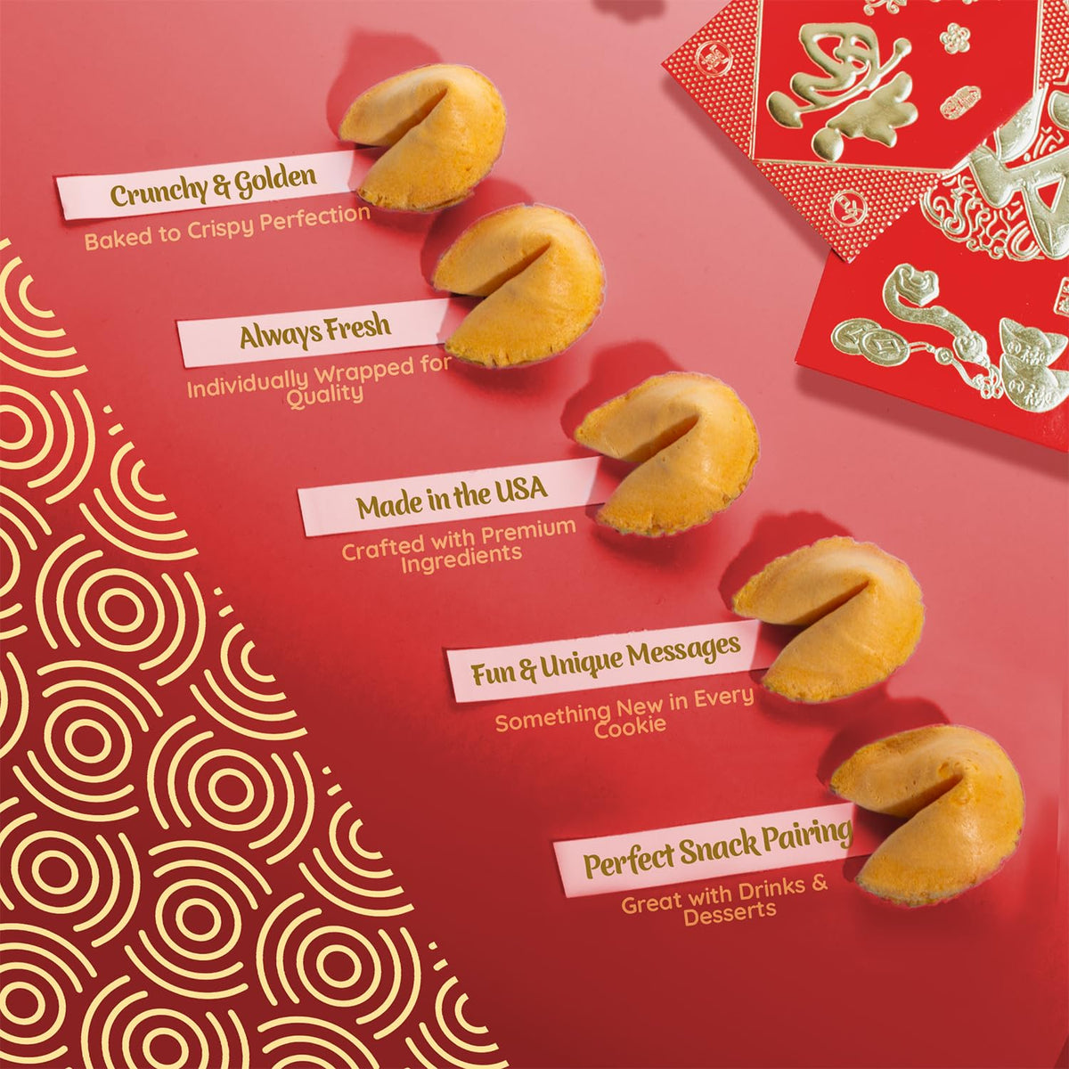 Snackathon Fortune Cookies – Vanilla, 200-Count Bulk Pack, Individually Wrapped, USA Made