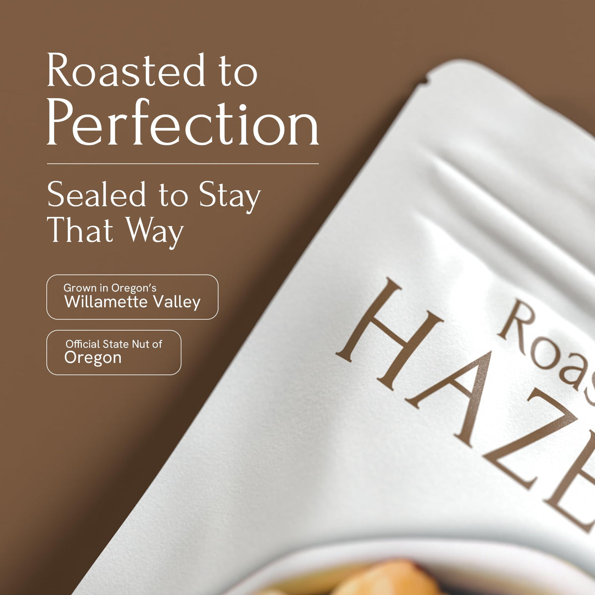 Snackathon Roasted Oregon Hazelnuts – Unsalted, Dry-Roasted Whole Filberts, 2 lb Resealable Bag | Premium USA Grown Nuts