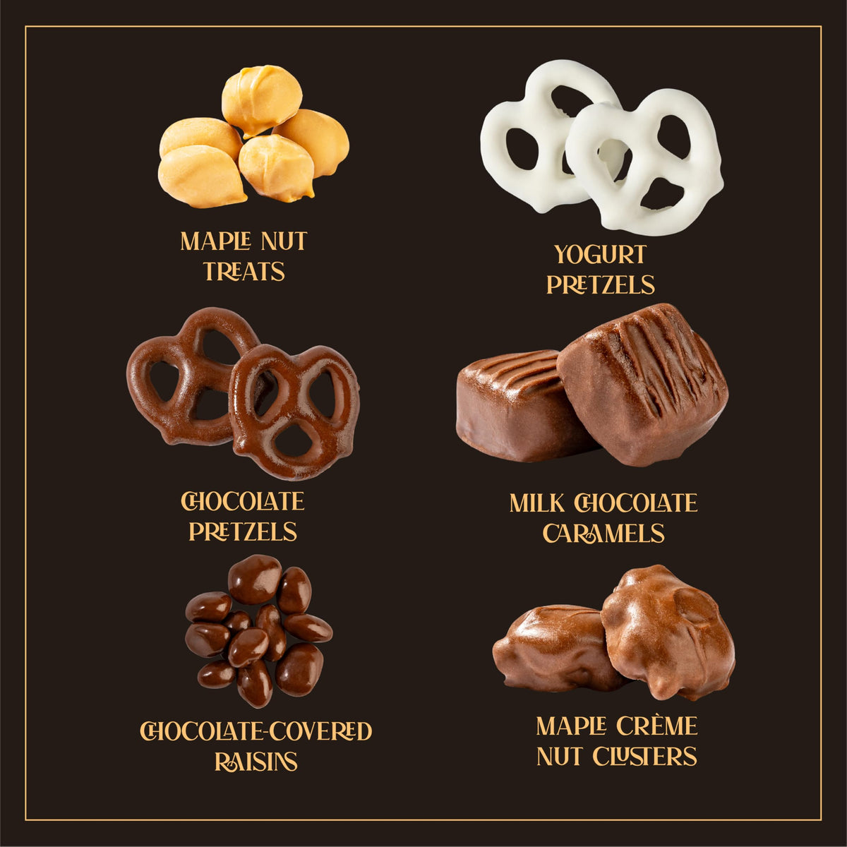 Snackberry Premium Chocolate Gift Box – Gourmet Pretzels, Maple Nuts & Milk Chocolate Caramels