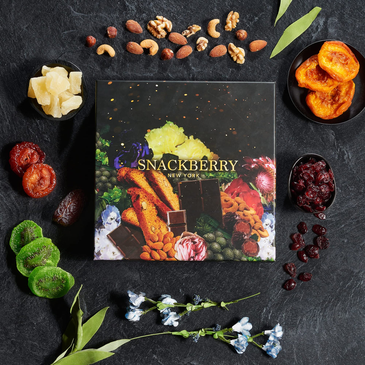 Snackberry Dried Fruit & Nuts Gift Basket – Gourmet Kosher Snack Box (12‑Piece Assortment)