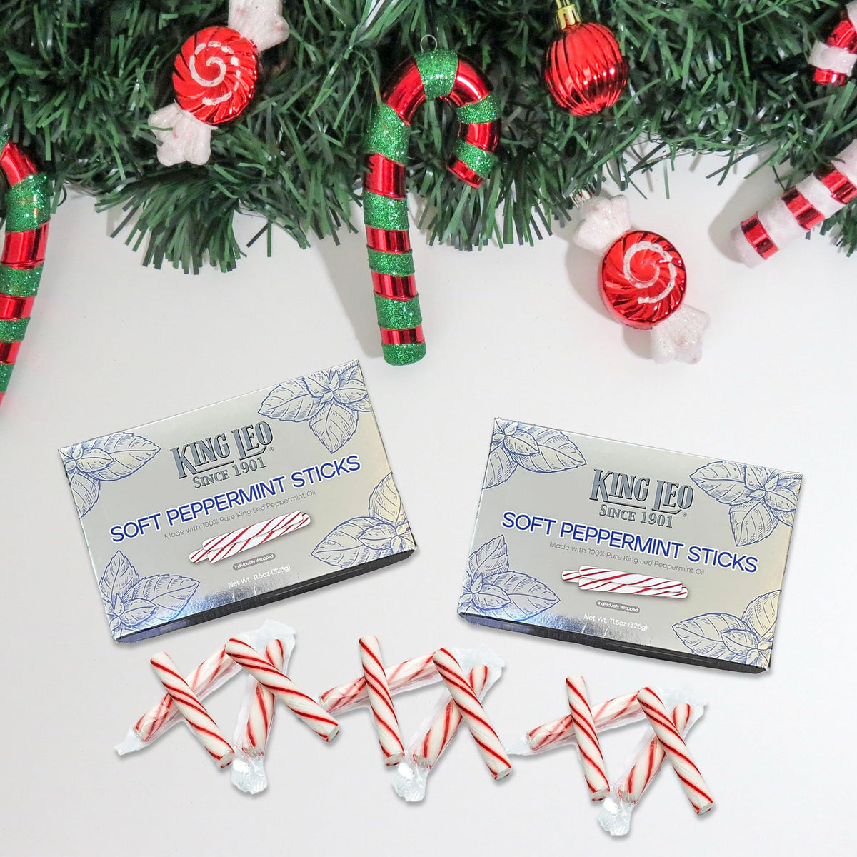 Snackivore King Leo Mints - Soft Peppermint Sticks, 2 Gift Boxes (11.5 oz each)
