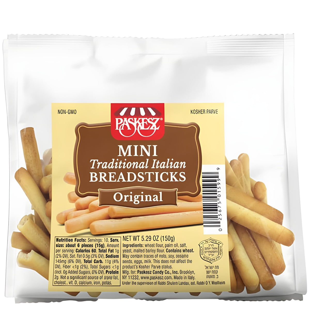 Snacktery Mini Breadsticks – Original Grissini, All-Natural Italian 4-Pack