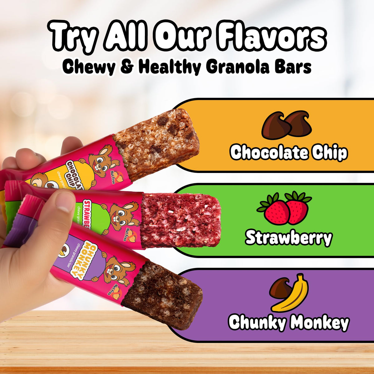 Snakkidz Organic Chewy Granola Bars for Kids – Allergen-Free, Nut-Free, Gluten-Free, Low Sugar | Avocado Oil