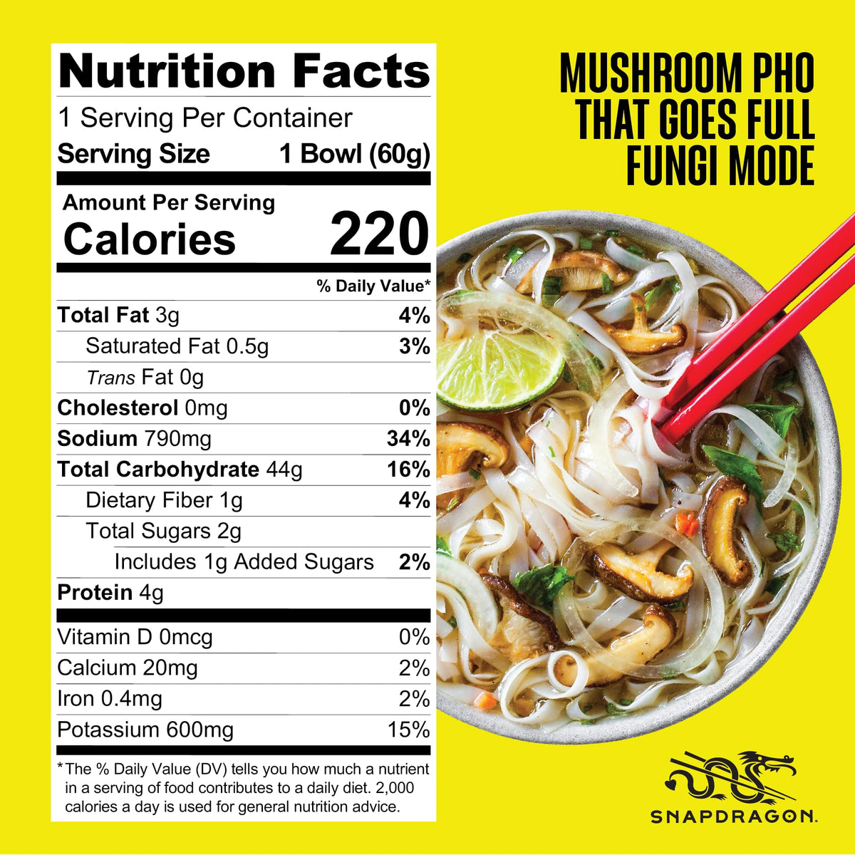 Snapdragon Mushroom Pho Noodle Bowls – Gluten Free, No MSG, 6 Pack