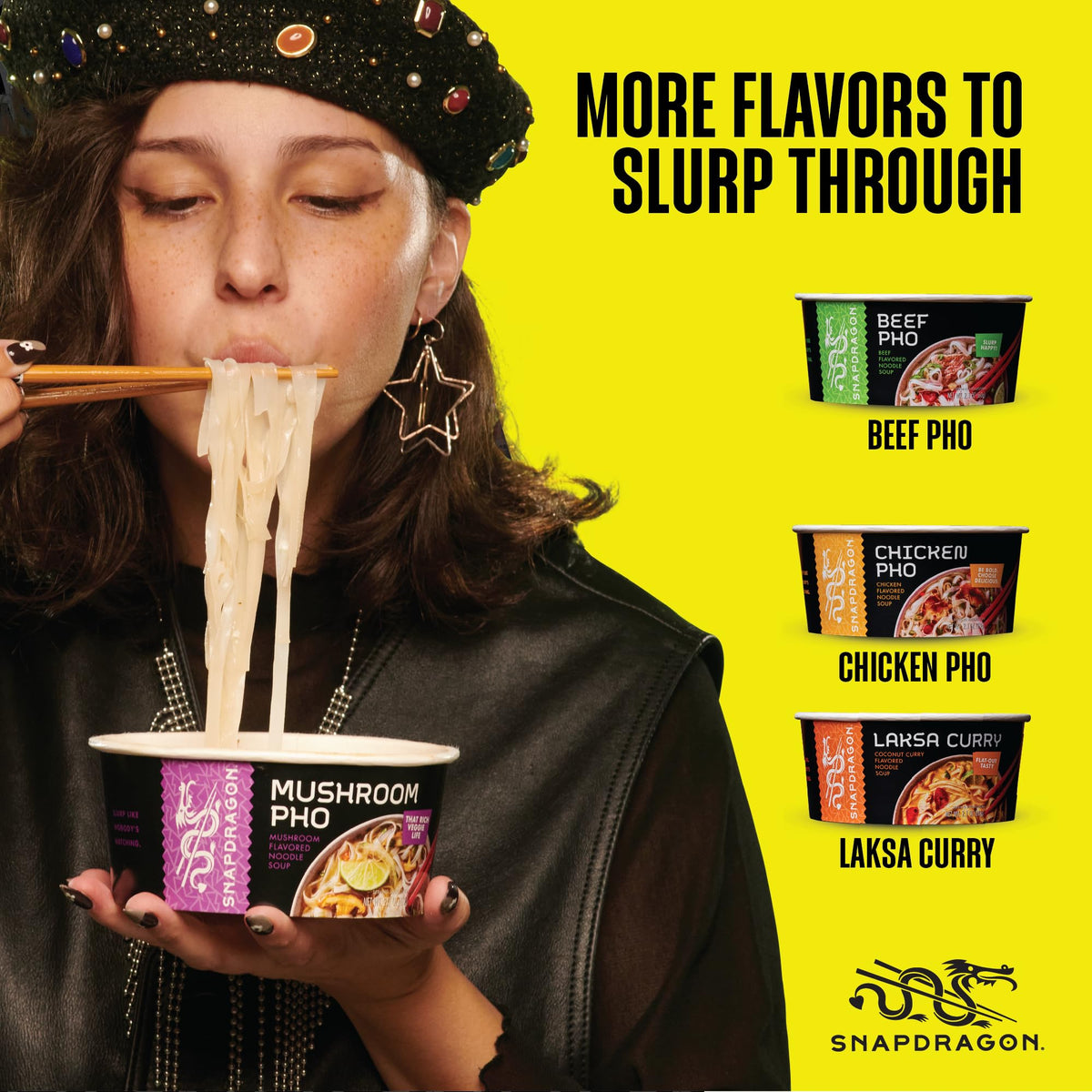 Snapdragon Mushroom Pho Noodle Bowls – Gluten Free, No MSG, 6 Pack