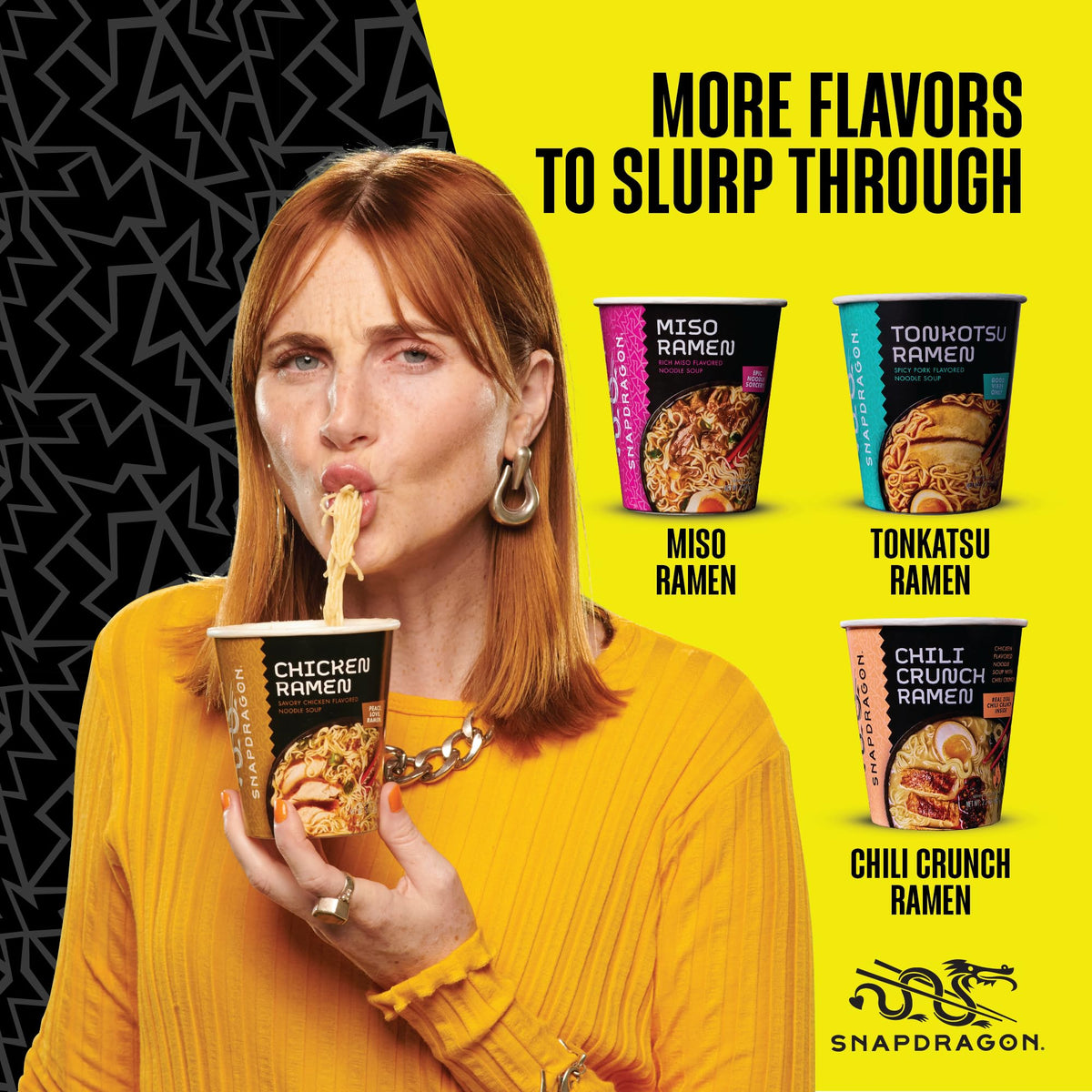 Snapdragon Chili Crunch Ramen Cup Noodles – 6 Pack Instant Noodles with Chili Crunch Oil
